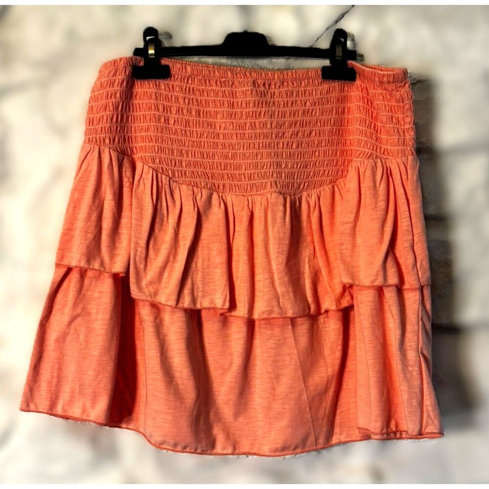 NWT Shirred Tiered Mini Skirt Simply Southern Cottagecore Coquette Coastal XXL